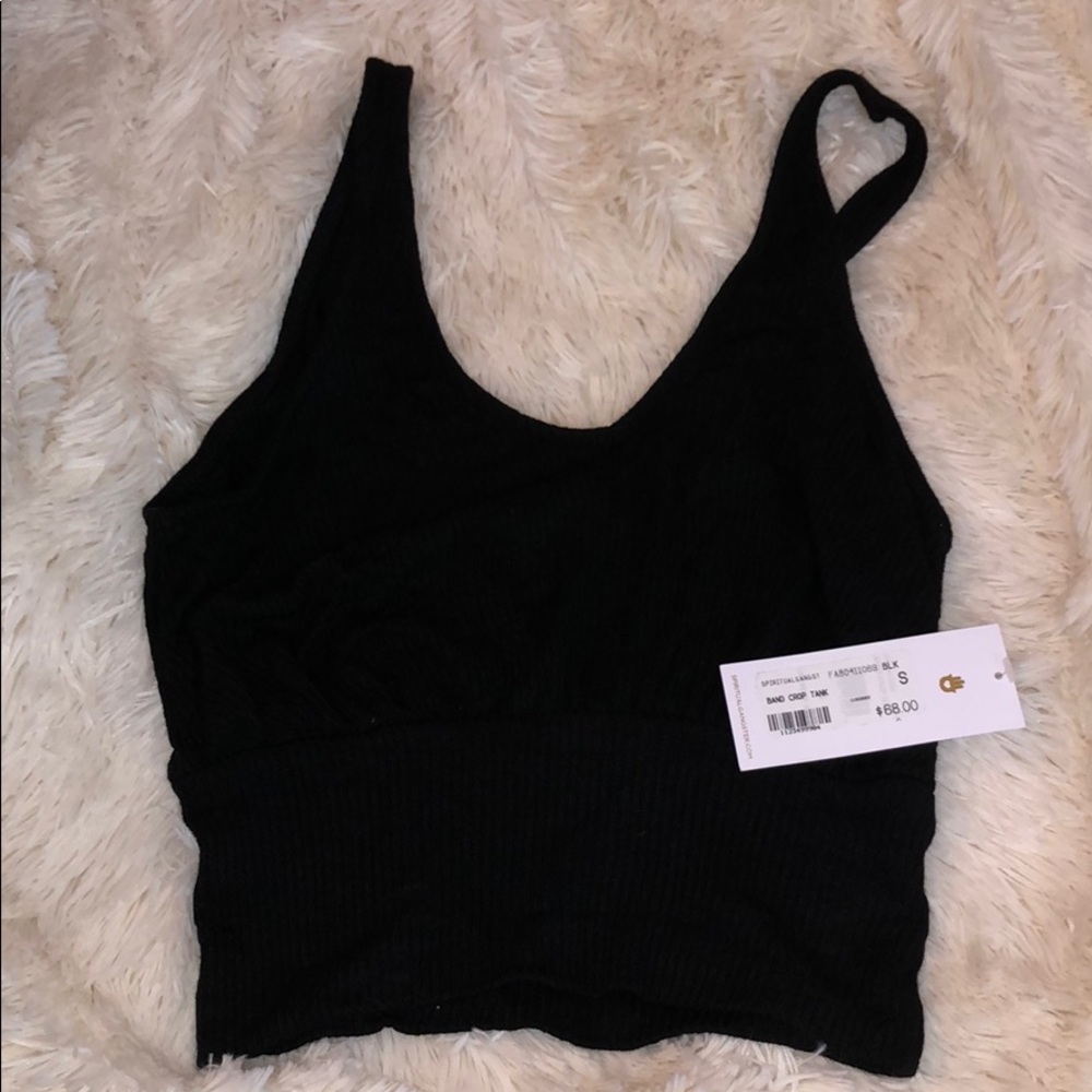 Black cropped tank top